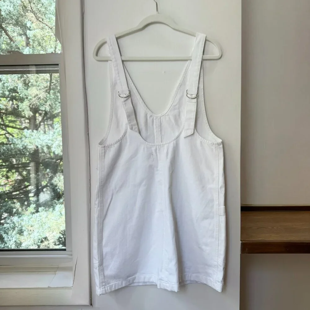 New Free People High Roller Denim Mini Dress White Small